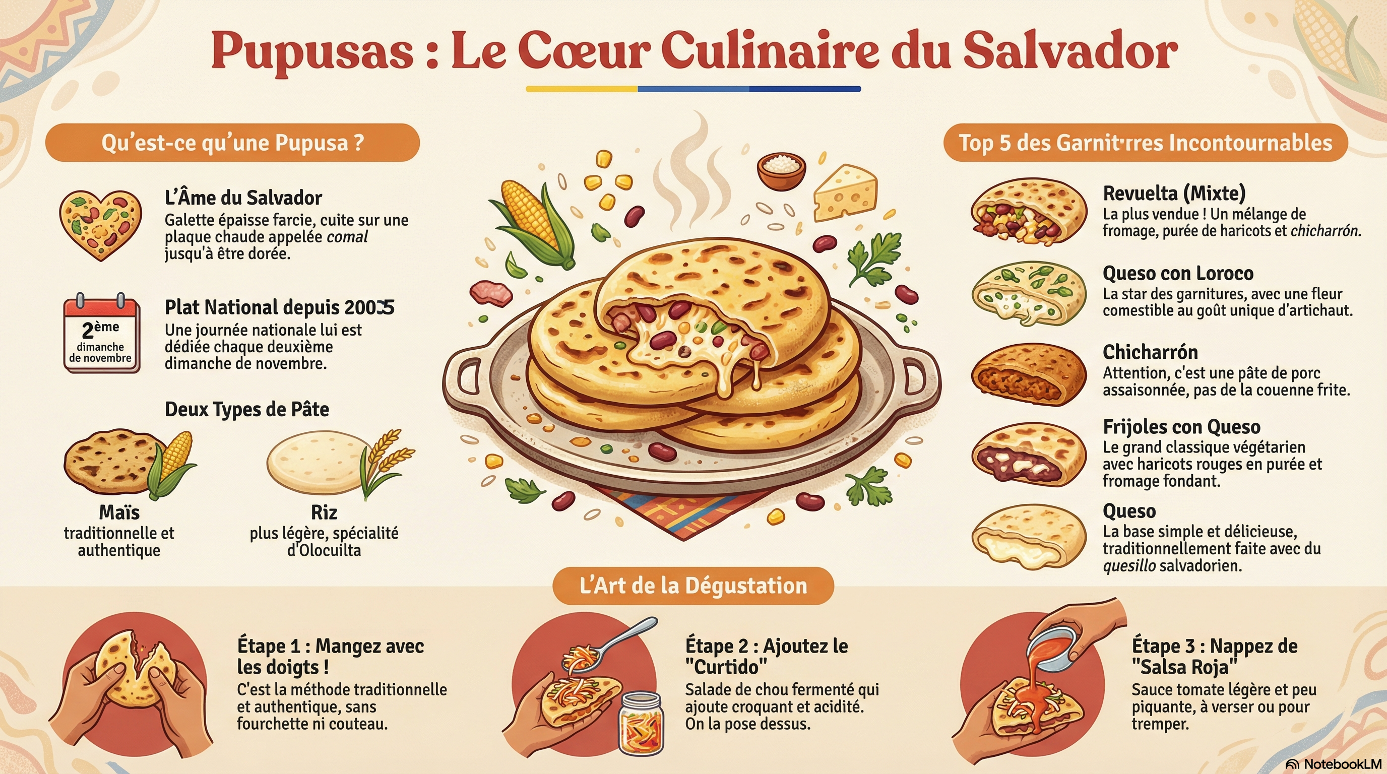 Pupusas salvadoriennes traditionnelles